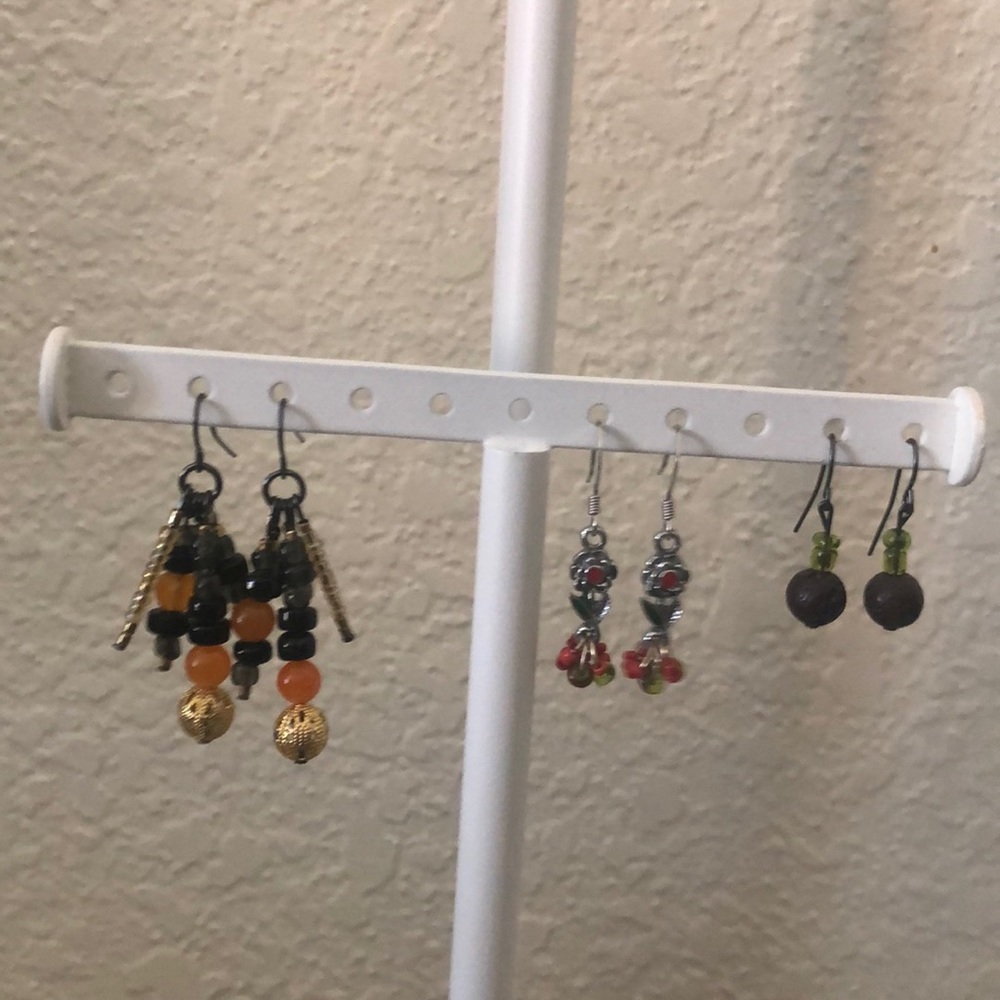 Set of 3 dangling earrings
